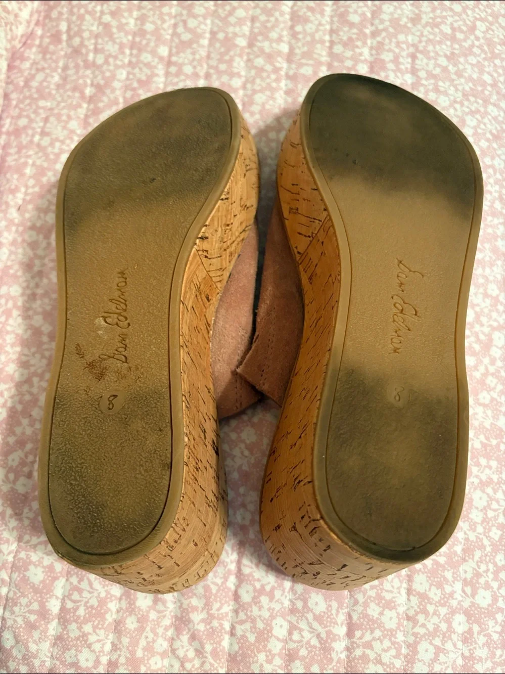 Sam Edelman Mauve Suede Slide Sandal with Brown Footbed